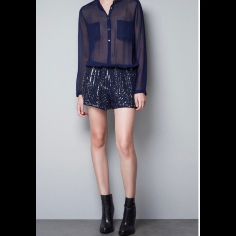 Sheer Zara Beaded Romper Size S